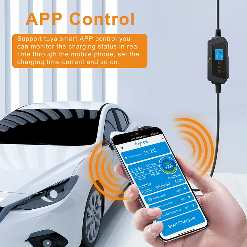 Feyree Portable EV Charger wit - Home Ev Charger review and price